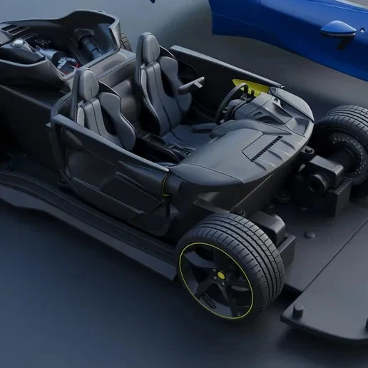 Ferrari SF90 XX Spider interior, wheels and chassis 1/10 1/8 Scale